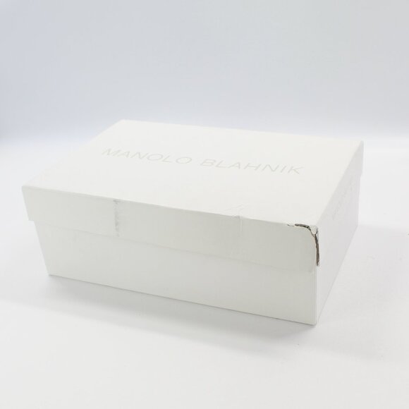 NEW MANOLO BLAHNIK Rekik Leather Chain Heeled Sandals - Picture 16 of 16